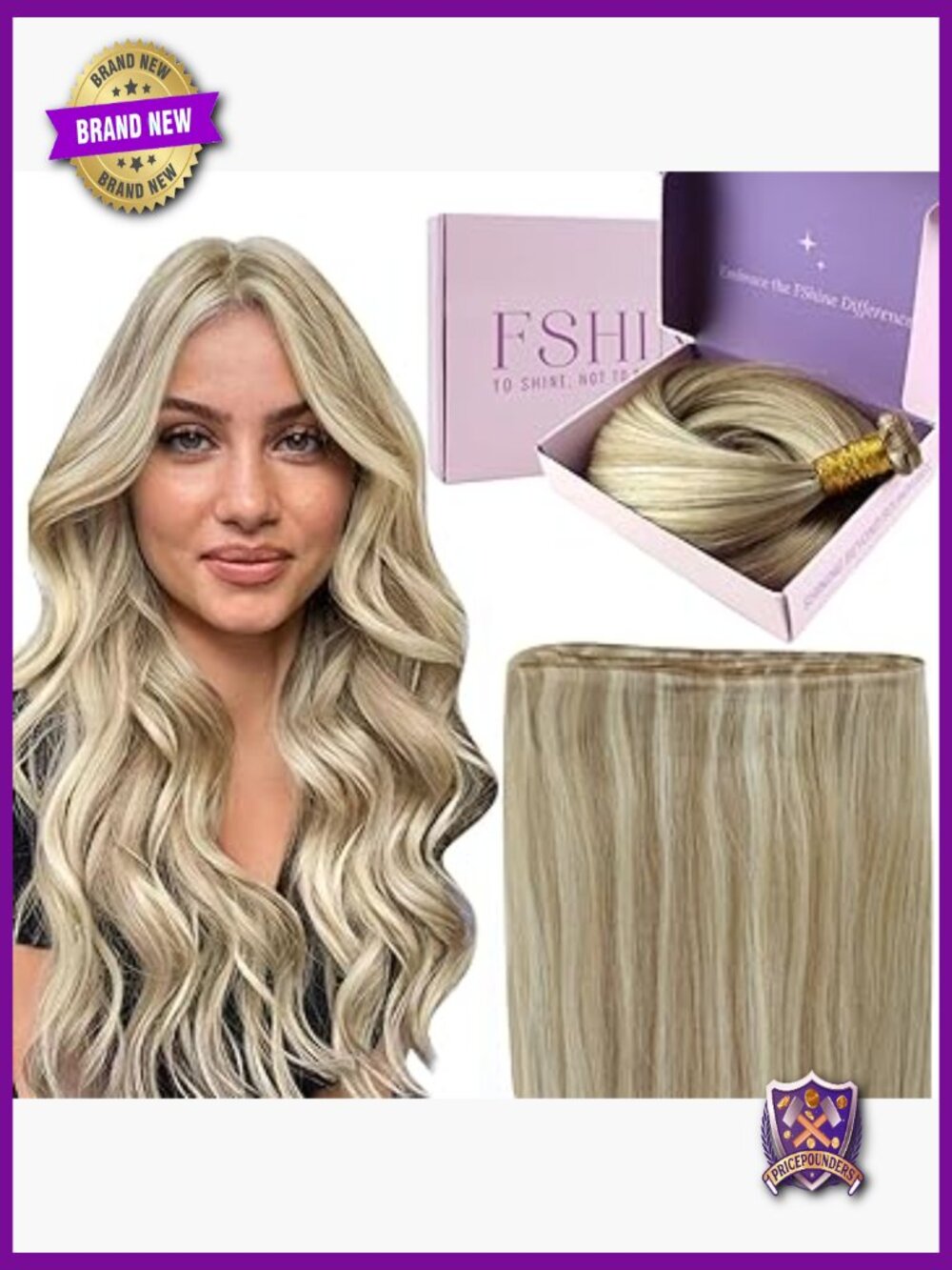 16" Real Human Hair Genius Weft Extensions Sew-In 50g Highlight Bundle